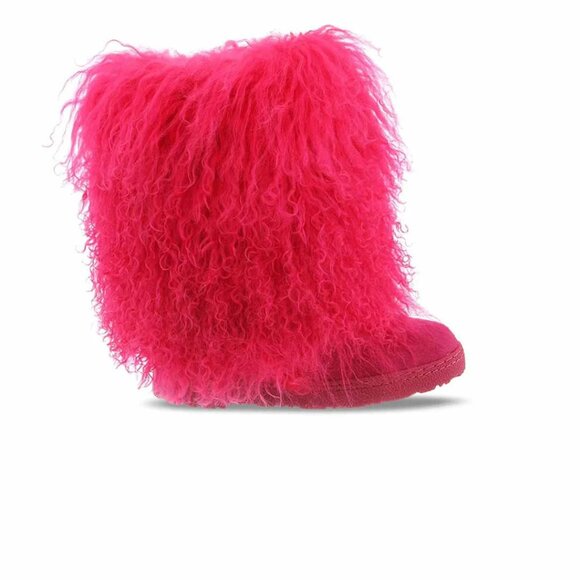Bearpaw Boetis II Real Lamb Fur Boots Size 6 Women's Electric Pink New in Box - Picture 13 of 15